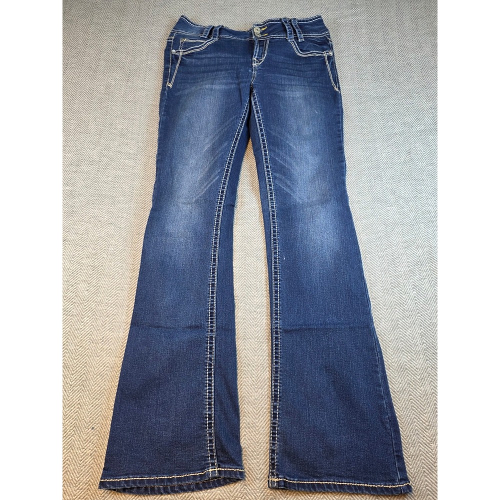 WallFlower Luscious Curvy Bootcut Jeans Dark Wash Embellished Size 7 WBM08234B